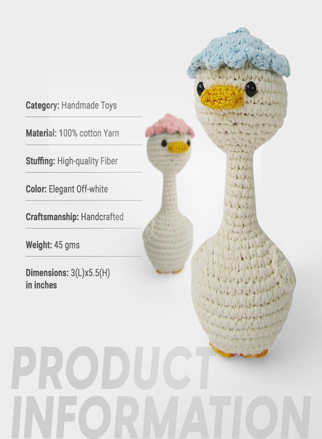 Kind Strings Handmade Crochet Duck Soft Toy - Plush Stuffed Animal for Babies & Kids - Montessori Gift for Baby Girl or Boy - Safe, Cute & Adorable Nursery Decor - Set of - 2 (Blue) - Image 3